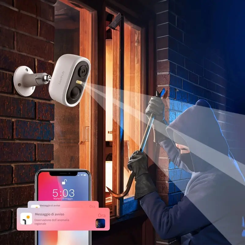 Telecamera di sicurezza wireless da esterno Laxihub 3MP