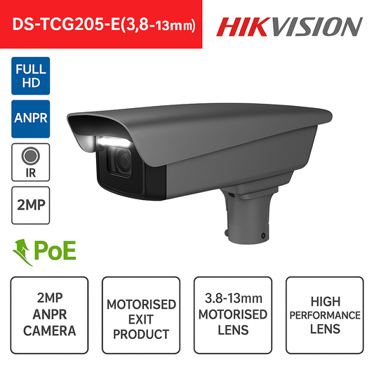 Telecamera ANPR PoE IP 2MP - 2MP - 3.1-6mm varifocoale - IP67 e IK10