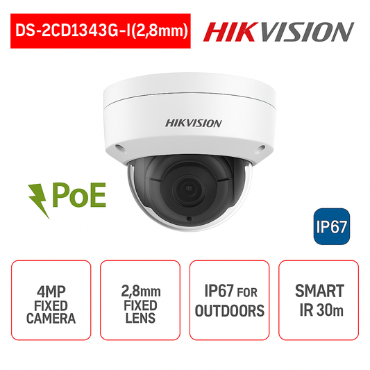 Telecamera Hikvision IP Onvif PoE IR H.265+ Dome Camera 4MP