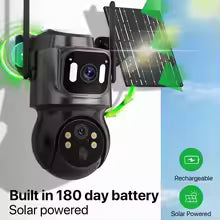 Telecamera solare esterna wireless a doppio obiettivo da 4 MP