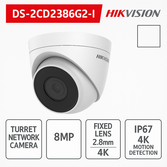 Telecamera Turret Network Hikvision 2.8mm IP67 PoE 4K Motion Detection