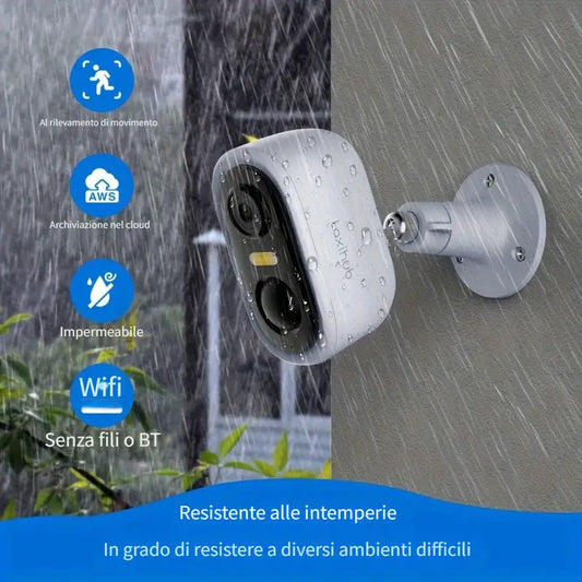 Telecamera di sicurezza wireless da esterno Laxihub 3MP
