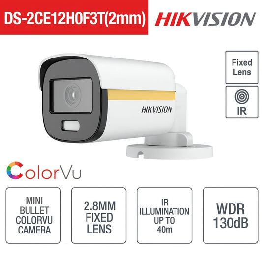 Telecamera Mini Bullet - Risoluzione 3K - Ottica fissa 2.8mm - IR 40m - IP67 - Da esterno