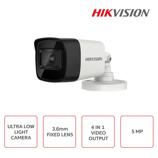DS-2CE16U7T-ITF(3.6mm) - Ultra Low Light Camera da 8MP - 4in1 4in1 TVI/AHD/CVI/CVBS - Ottica 3.6mm - IP67