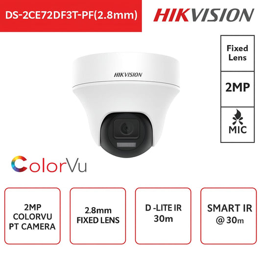 Telecamera PT Turbo HD da interno - 2MP Fulll HD ColorVu - Ottica 2.8mm -Smart IR 20m - Microfono