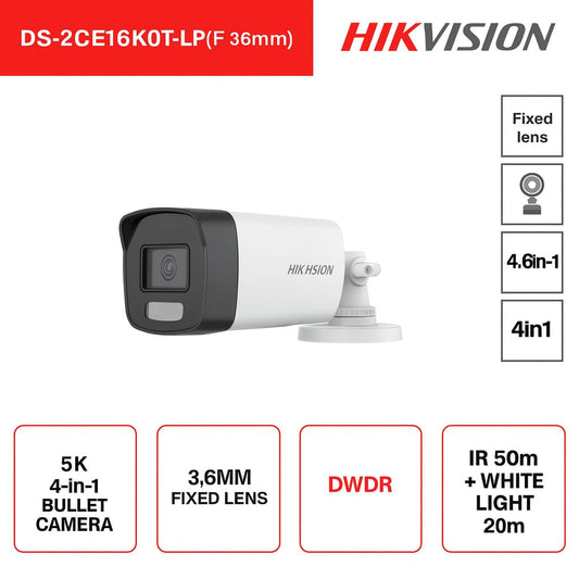 Telecamera Mini Bullet 4in1 - 3K - Ottica 2.8mm - IR 30m e luce bianca 20m - IP67