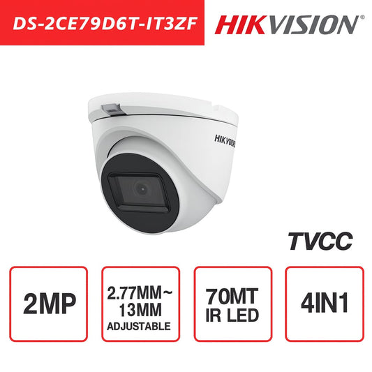 Telecamera Hikvision 2MP Turret Camera HD 4in1 2.7mm ~ 13.5mm IR 70