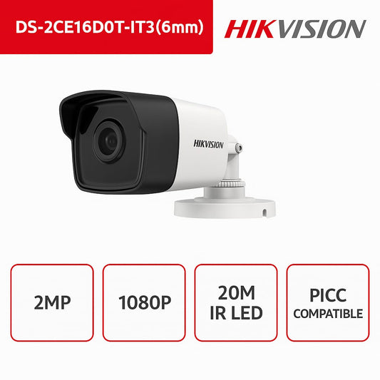 Hikvision Bullet Camera HD 2MP 3.6mm POC Smart IR20 IP67