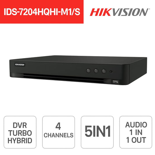 iDS-7204HQHI-M1/S - DVR Hikvision - 5in1 - 4 canali IP 6MP - Rilevamento del volto