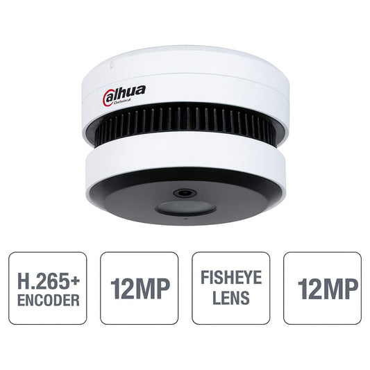Telecamera IP POE ONVIF® 5MP - Ottica 2mm - Con sensore antifumo - Intelligenza artificiale