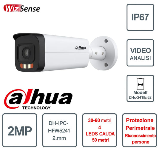 Telecamera Bullet IP 2MP Smart dual light ottica fissa 3.6mm IR60M - Dahua