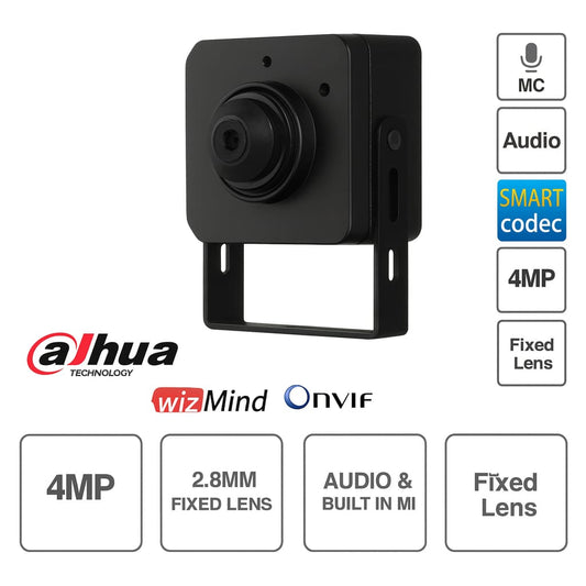 Telecamera Pinhole Dahua 4MP Starlight con Intrusione e Audio Integrato