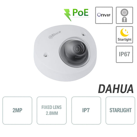 Dahua Mini Dome Network Camera PoE Onvif Ottica 2.8mm 2MP