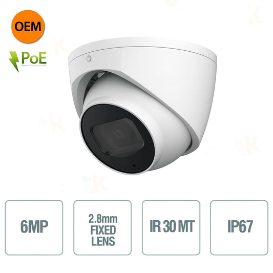 Telecamera Dome 6MP 2.8 mm WDR IP ONVIF® PoE