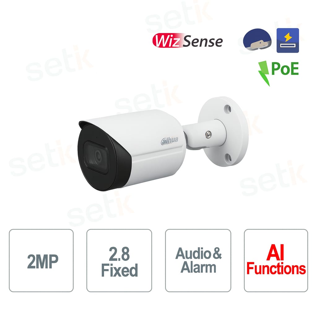 Telecamera IP Dahua 2MP AI con Ottica 2.8mm e Visione Notturna Starlight - Bianca