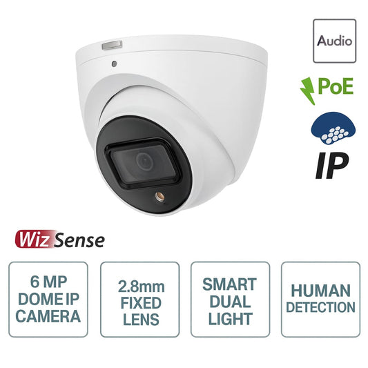 Telecamera IP Dahua 6MP con ottica 2.8mm, AI Human Detection e Smart Dual Light