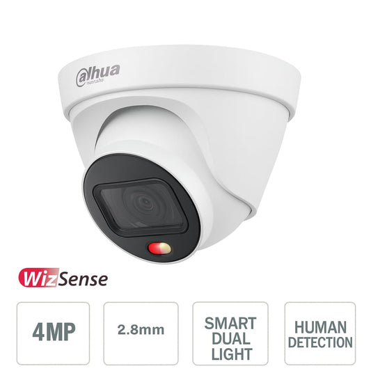Telecamera Dahua 4MP IP con ottica 2.8 mm, AI Human Detection e Smart Dual Light