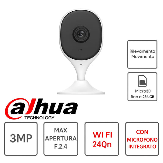 Telecamera da interno WI-FI 3MP con riconoscimento umani - Dahua
