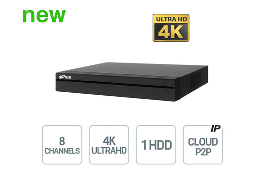 Nvr Dahua IP Professionale 8 Canali 12MP 4K Audio 1HDD VGA USB HDMI
