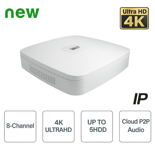 nvr 8 canali ip 4k 12mpx ultra hd h265+ audio Dahua