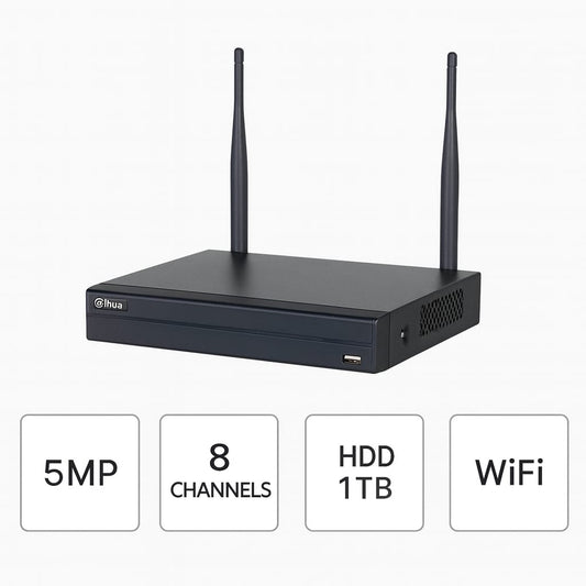 Dahua NVR 8 Canali IP 6MP 40Mbps WiFi Dahua H.265 P2P 1HDD Audio