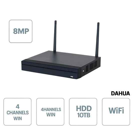 Dahua NVR WiFI 4 Canali IP 6MP 40Mbps Dahua H.265 P2P 1HDD Audio