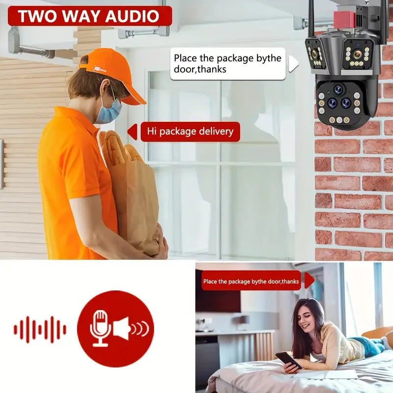 20 MP WIFI PTZ CCTV Telecamera di sicurezza Wifi Cinque lenti Tre schermi Zoom 20x